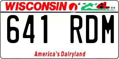 WI license plate 641RDM