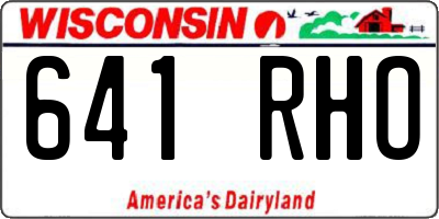 WI license plate 641RHO