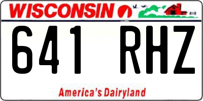 WI license plate 641RHZ