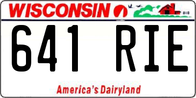 WI license plate 641RIE