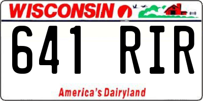 WI license plate 641RIR