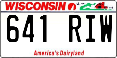 WI license plate 641RIW