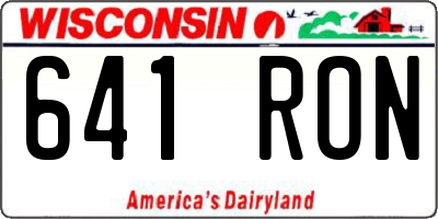 WI license plate 641RON