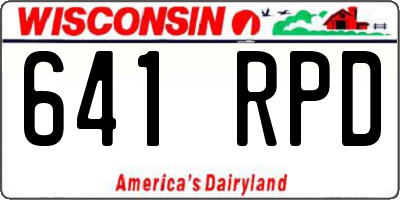 WI license plate 641RPD