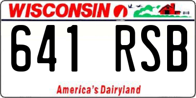 WI license plate 641RSB