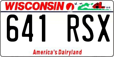 WI license plate 641RSX