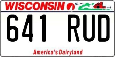 WI license plate 641RUD