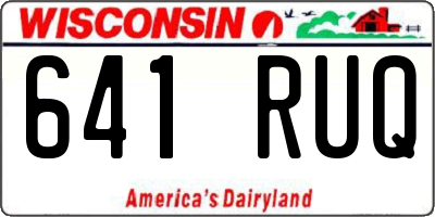 WI license plate 641RUQ