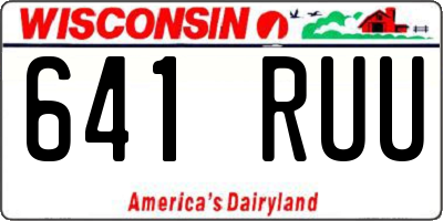 WI license plate 641RUU