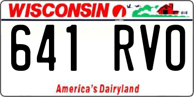 WI license plate 641RVO