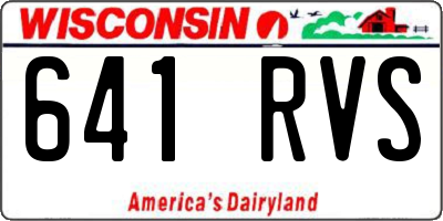 WI license plate 641RVS