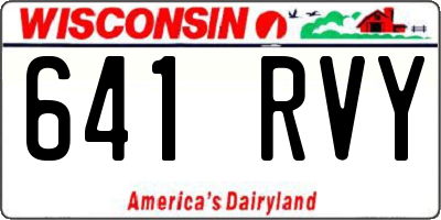 WI license plate 641RVY