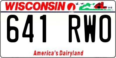WI license plate 641RWO