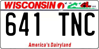 WI license plate 641TNC
