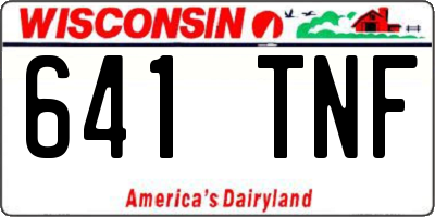 WI license plate 641TNF