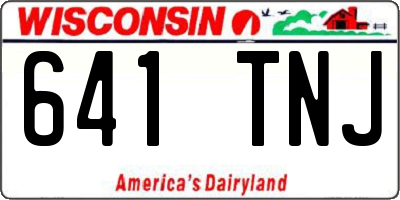 WI license plate 641TNJ