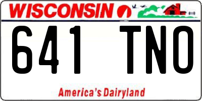WI license plate 641TNO