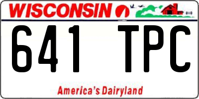 WI license plate 641TPC