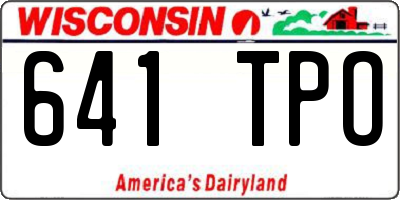 WI license plate 641TPO