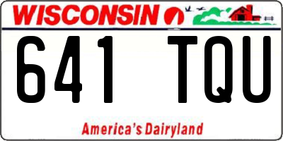 WI license plate 641TQU