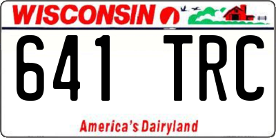 WI license plate 641TRC