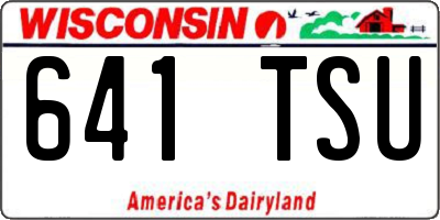 WI license plate 641TSU