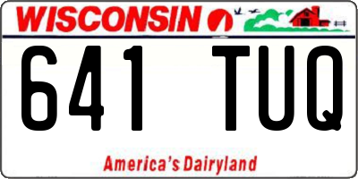 WI license plate 641TUQ