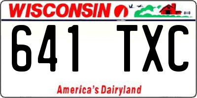 WI license plate 641TXC