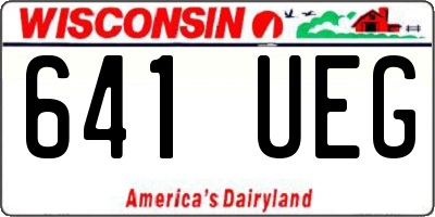 WI license plate 641UEG