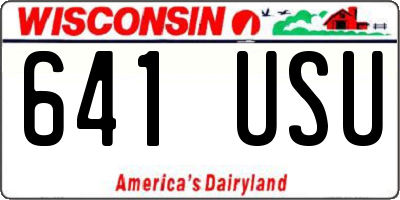 WI license plate 641USU
