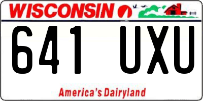 WI license plate 641UXU