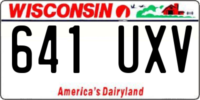 WI license plate 641UXV