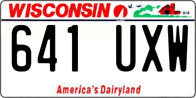 WI license plate 641UXW