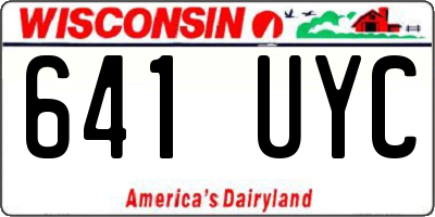 WI license plate 641UYC