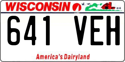 WI license plate 641VEH