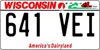 WI license plate 641VEI