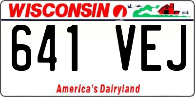WI license plate 641VEJ