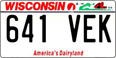 WI license plate 641VEK