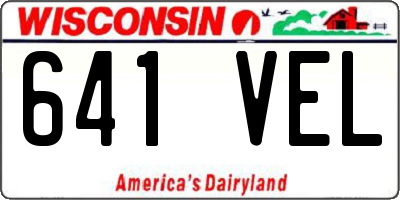 WI license plate 641VEL