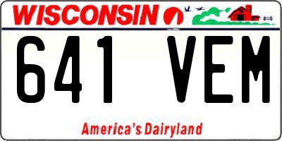 WI license plate 641VEM