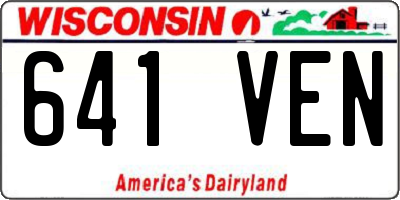 WI license plate 641VEN