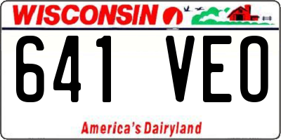 WI license plate 641VEO