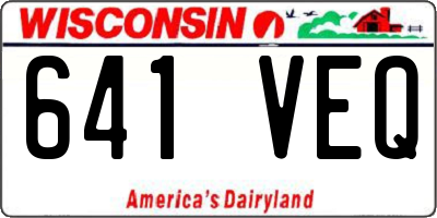 WI license plate 641VEQ