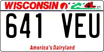 WI license plate 641VEU