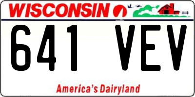 WI license plate 641VEV