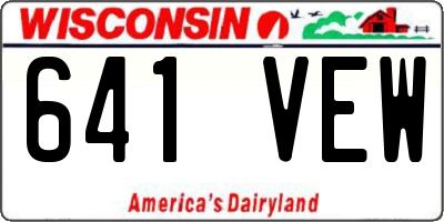 WI license plate 641VEW