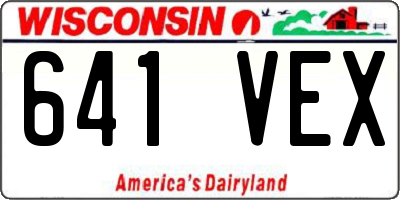 WI license plate 641VEX