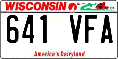 WI license plate 641VFA