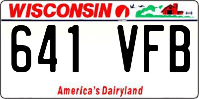 WI license plate 641VFB