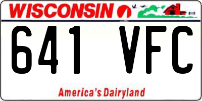 WI license plate 641VFC